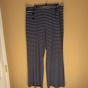 New York & Company Navy and White Striped Apparel